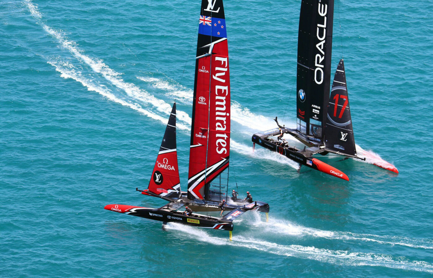 Fast cat sail racing in Bermuda