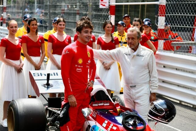 F1 driver Charles Leclerc is joined by Jacky Ickx on the track.