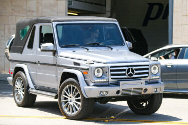 Kendall Jenner's silver Mercedes-Benz G-Class in LA.