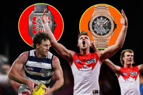 Geelong player, two Swans, 2024 watches.