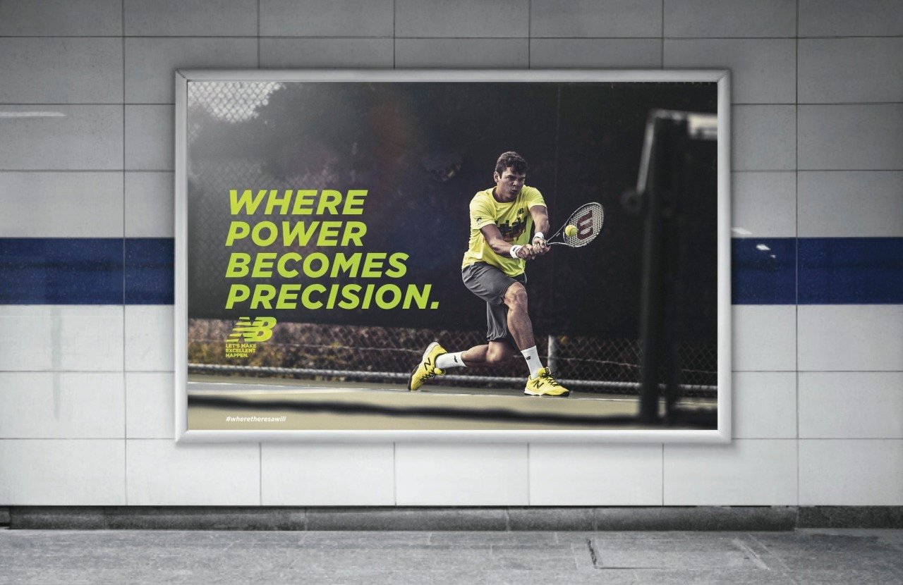 Subway ad: tennis player, New Balance