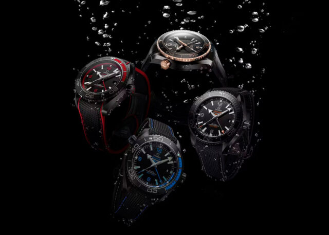 Omega Seamaster Planet Ocean watches underwater display.