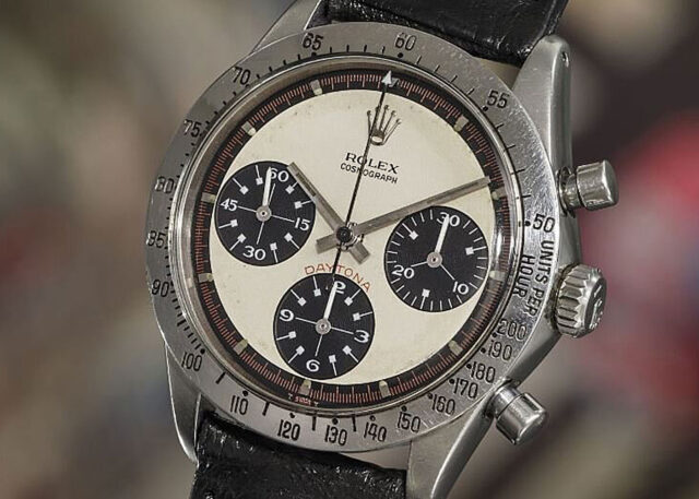 Paul Newman Rolex Daytona with black sub-dials.