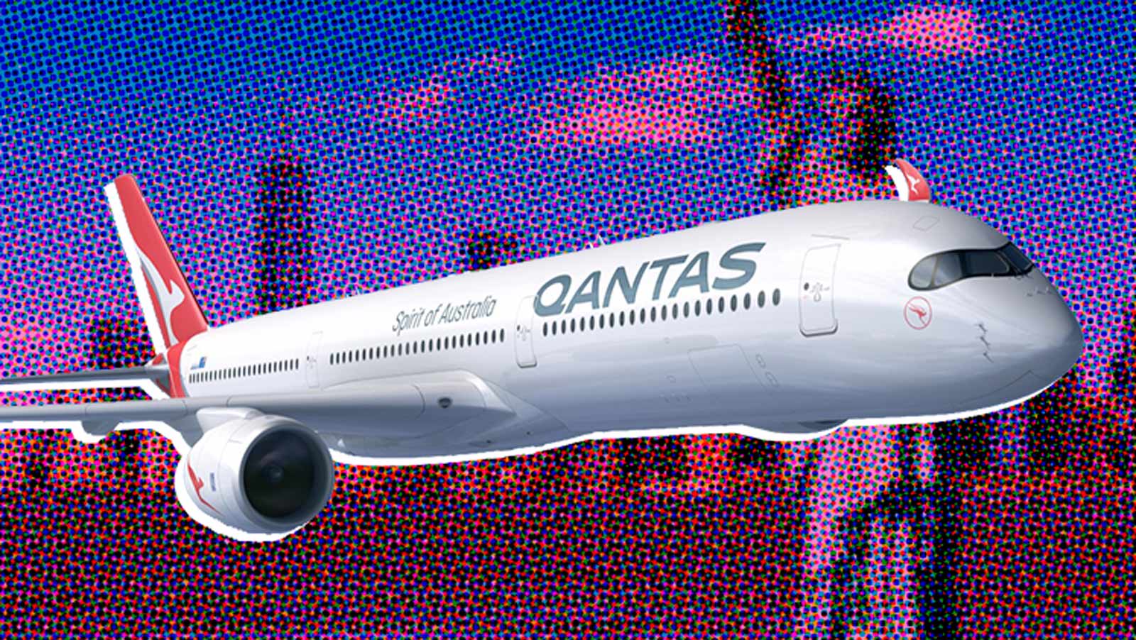 Qantas plane flies, showcasing Project Sunrise.