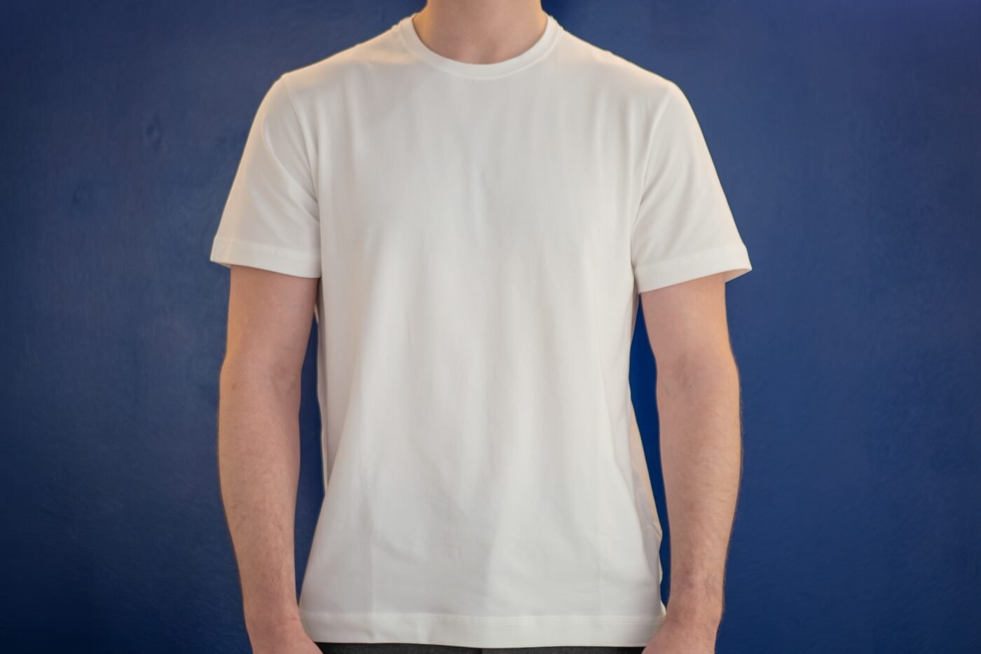 Public Rec white tee on model 