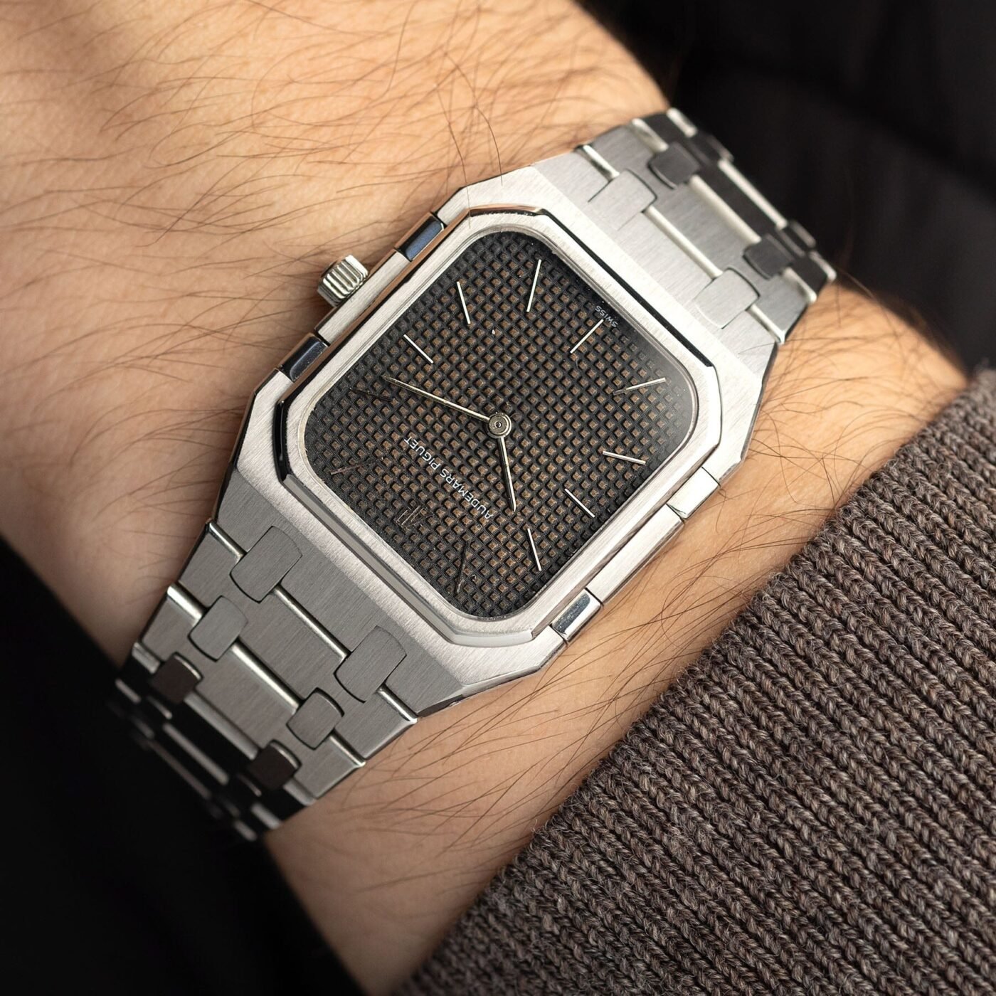 Audemars Piguet Royal Oak on wrist.