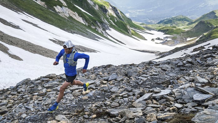 Runner in 2024 gear uphill.