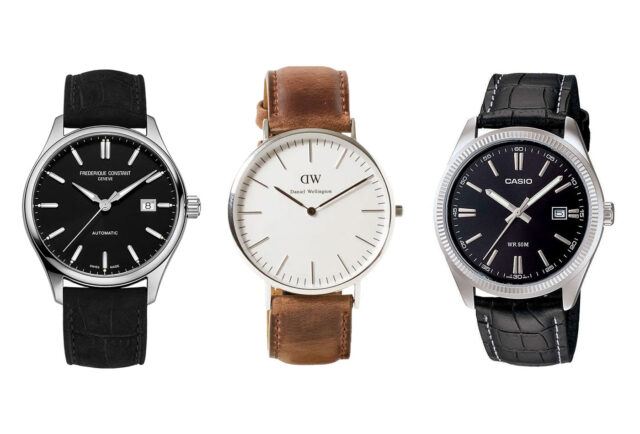 Frederique Constant, Daniel Wellington, Casio dress watches.