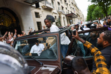 Man in Brabus G-Class at Paris Fashion Week.