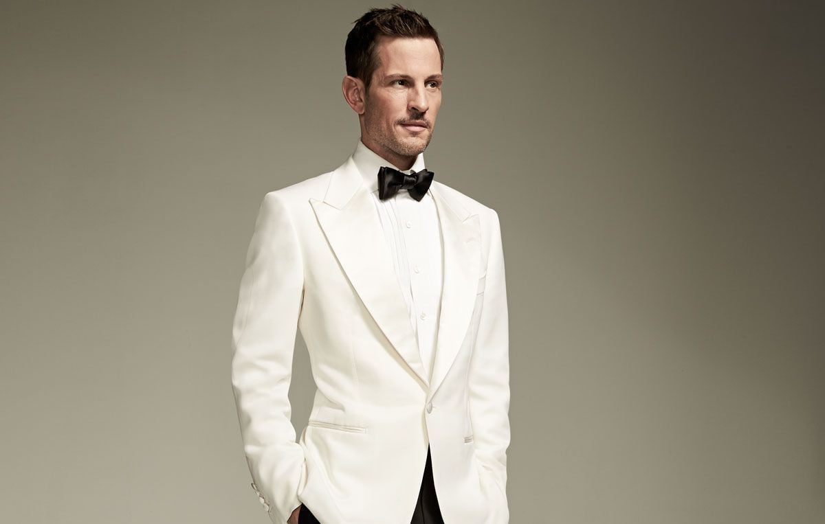 Man in tuxedo, formal look.