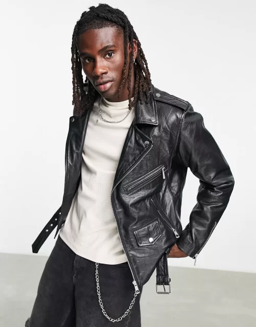 Reclaimed Vintage Leather Biker Jacket