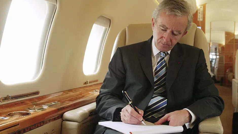 Bernard Arnault on his private jet, now sold